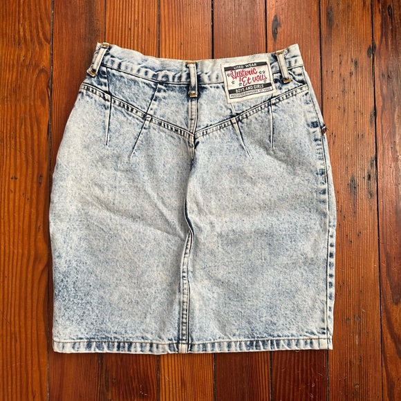 Vintage 1980s Hysteric Et Vous painted stonewash jean skirt 40EUR 8US - Picture 2 of 7